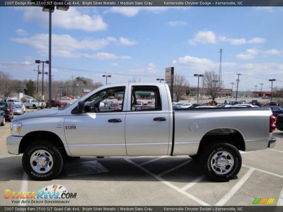 2007 Dodge Ram 2500 SLT Quad Cab 4x4 Bright Silver Metallic / Medium Slate Gray Photo #6