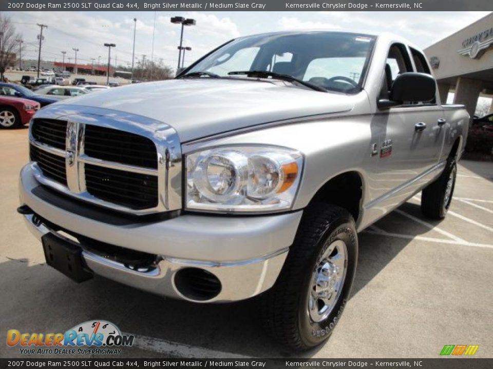 2007 Dodge Ram 2500 SLT Quad Cab 4x4 Bright Silver Metallic / Medium Slate Gray Photo #7