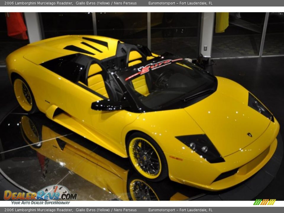 2006 Lamborghini Murcielago Roadster Giallo Evros (Yellow) / Nero Perseus Photo #1
