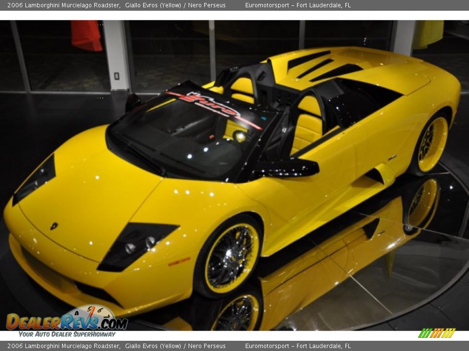 2006 Lamborghini Murcielago Roadster Giallo Evros (Yellow) / Nero Perseus Photo #3