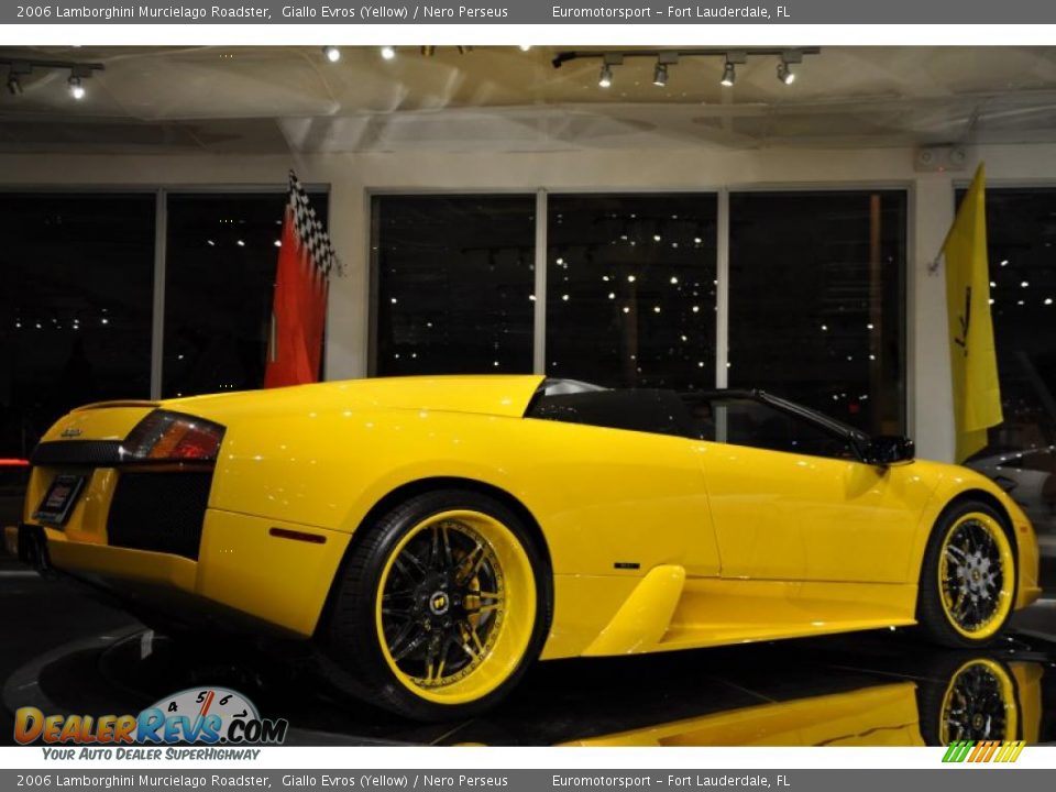 2006 Lamborghini Murcielago Roadster Giallo Evros (Yellow) / Nero Perseus Photo #4