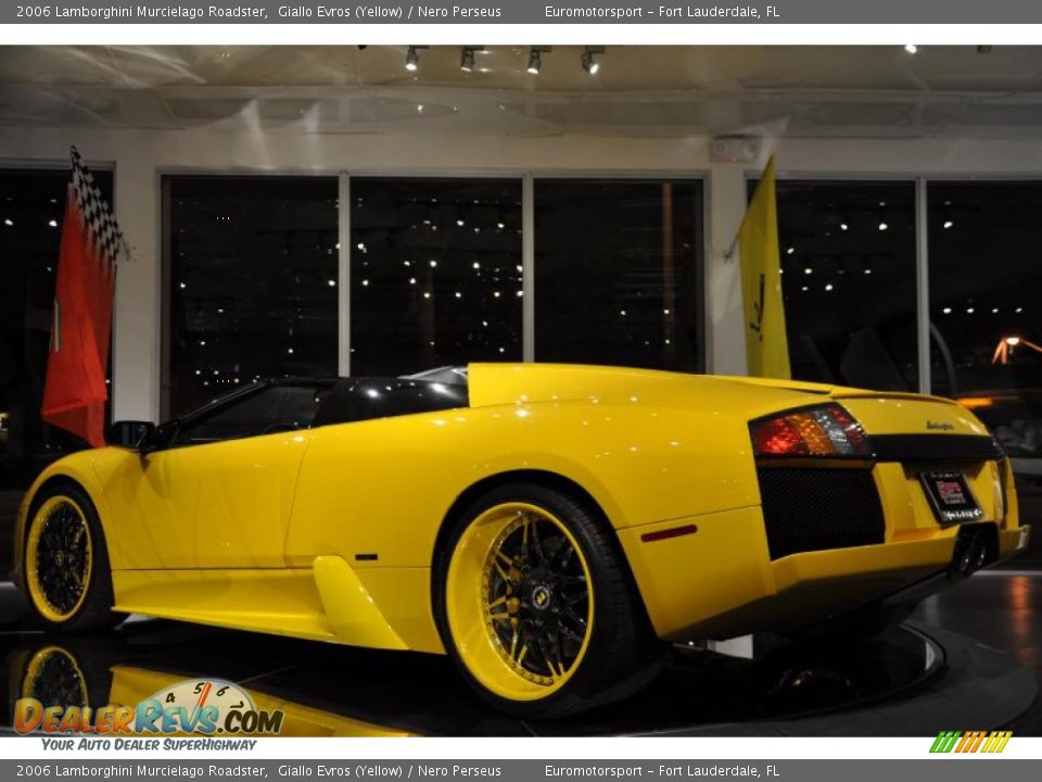 2006 Lamborghini Murcielago Roadster Giallo Evros (Yellow) / Nero Perseus Photo #6