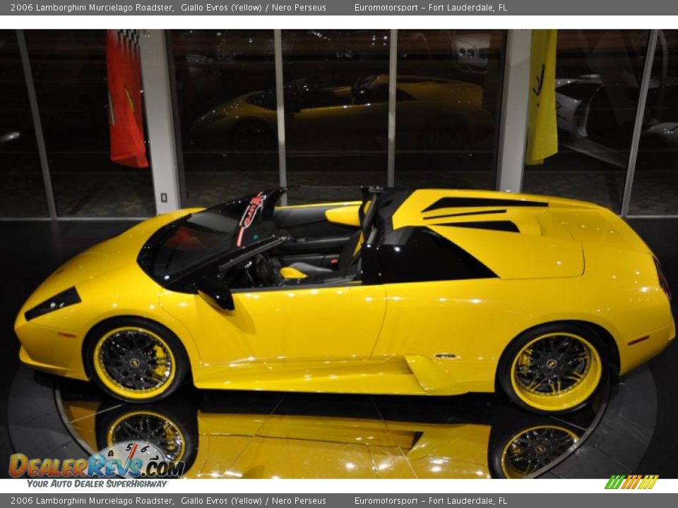 2006 Lamborghini Murcielago Roadster Giallo Evros (Yellow) / Nero Perseus Photo #7