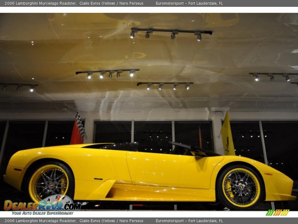2006 Lamborghini Murcielago Roadster Giallo Evros (Yellow) / Nero Perseus Photo #16