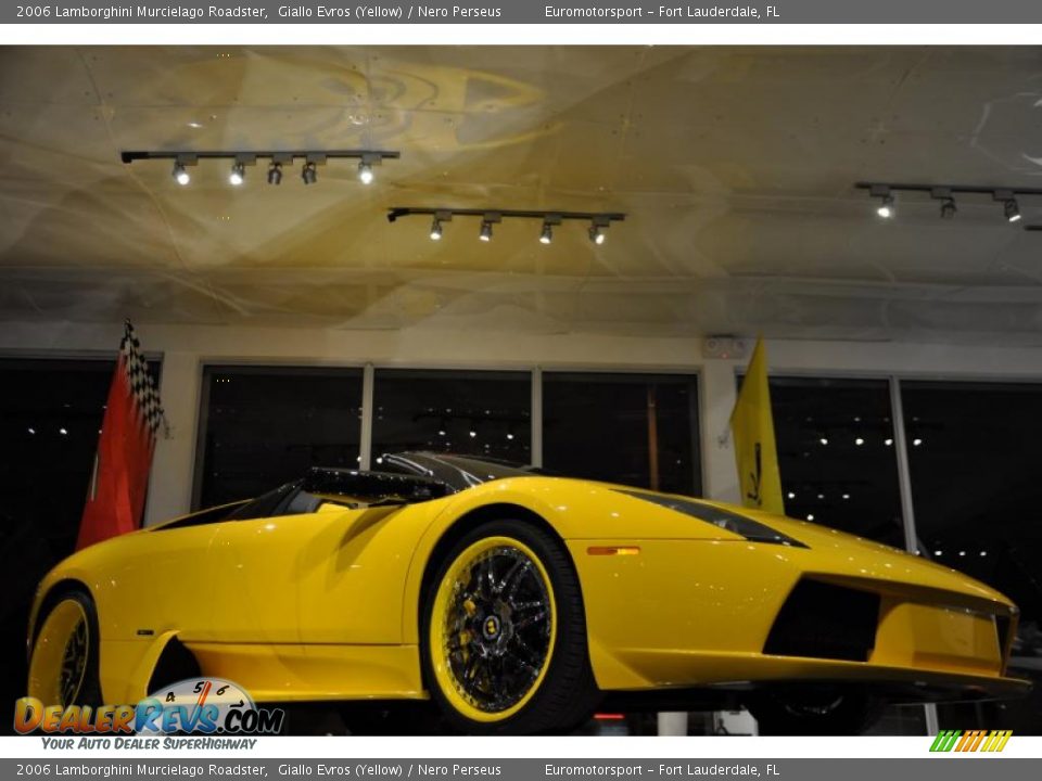 2006 Lamborghini Murcielago Roadster Giallo Evros (Yellow) / Nero Perseus Photo #19