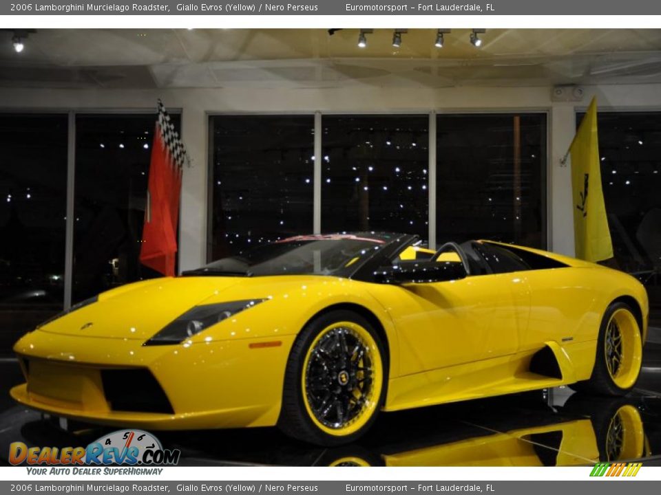 2006 Lamborghini Murcielago Roadster Giallo Evros (Yellow) / Nero Perseus Photo #22