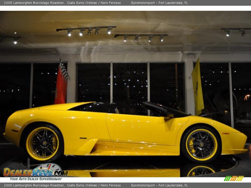 2006 Lamborghini Murcielago Roadster Giallo Evros (Yellow) / Nero Perseus Photo #23