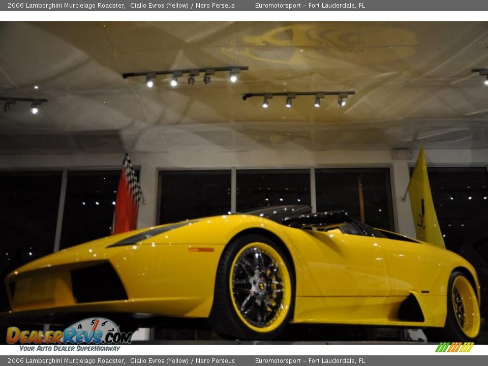 2006 Lamborghini Murcielago Roadster Giallo Evros (Yellow) / Nero Perseus Photo #24