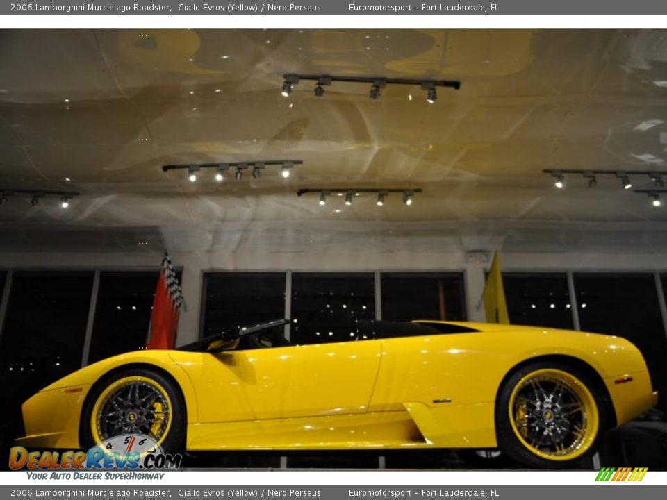 2006 Lamborghini Murcielago Roadster Giallo Evros (Yellow) / Nero Perseus Photo #25