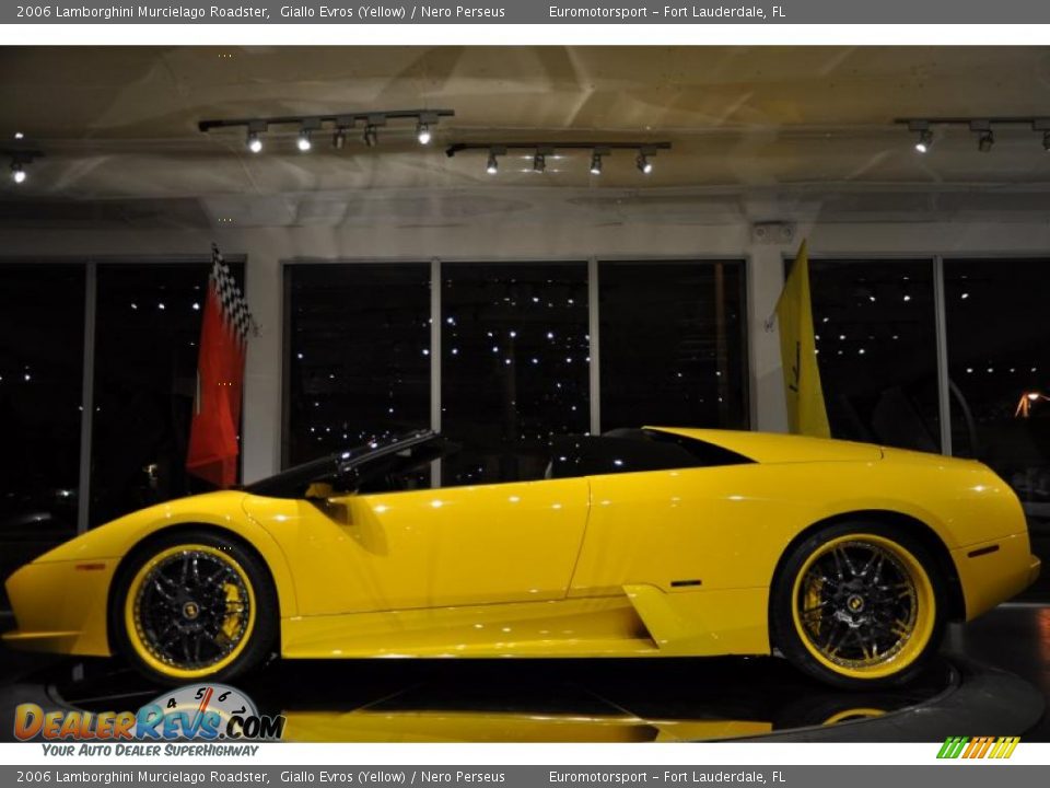 2006 Lamborghini Murcielago Roadster Giallo Evros (Yellow) / Nero Perseus Photo #29