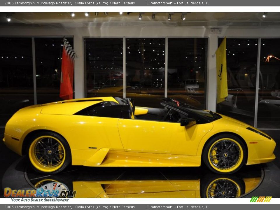 2006 Lamborghini Murcielago Roadster Giallo Evros (Yellow) / Nero Perseus Photo #33
