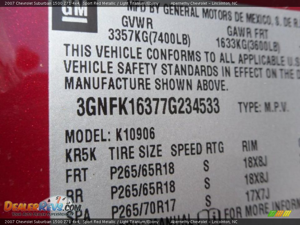 2007 Chevrolet Suburban 1500 Z71 4x4 Sport Red Metallic / Light Titanium/Ebony Photo #10