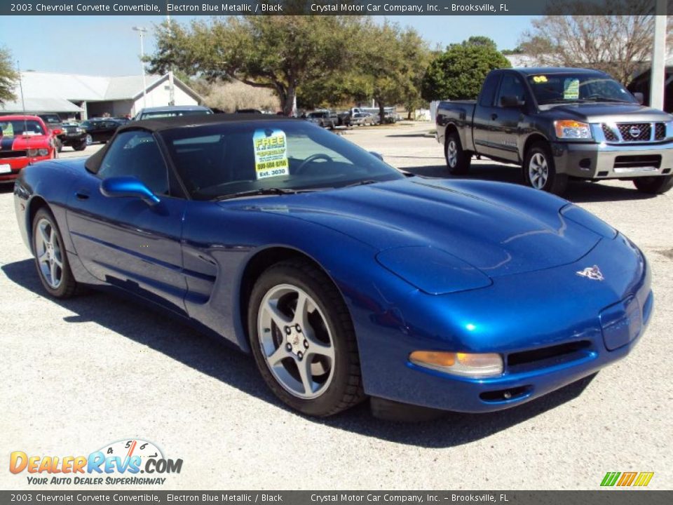 2003 Chevrolet Corvette Convertible Electron Blue Metallic / Black Photo #9