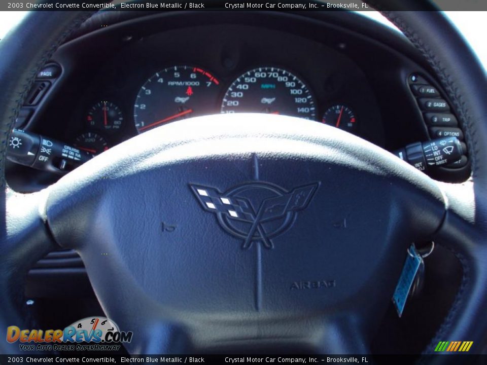 2003 Chevrolet Corvette Convertible Electron Blue Metallic / Black Photo #19