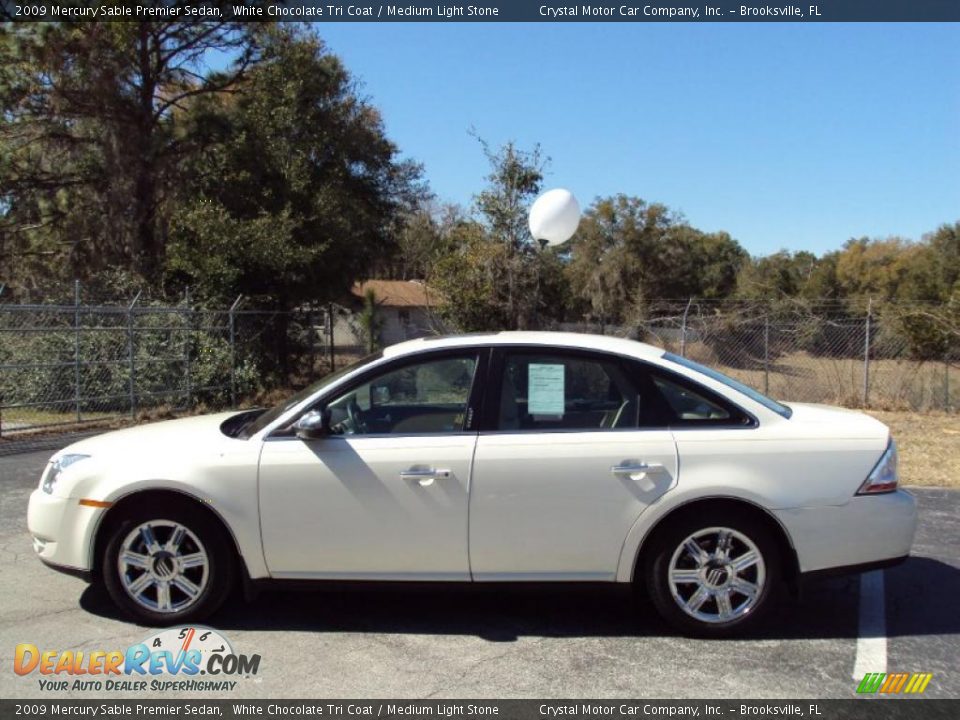 2009 Mercury Sable Premier Sedan White Chocolate Tri Coat / Medium Light Stone Photo #2