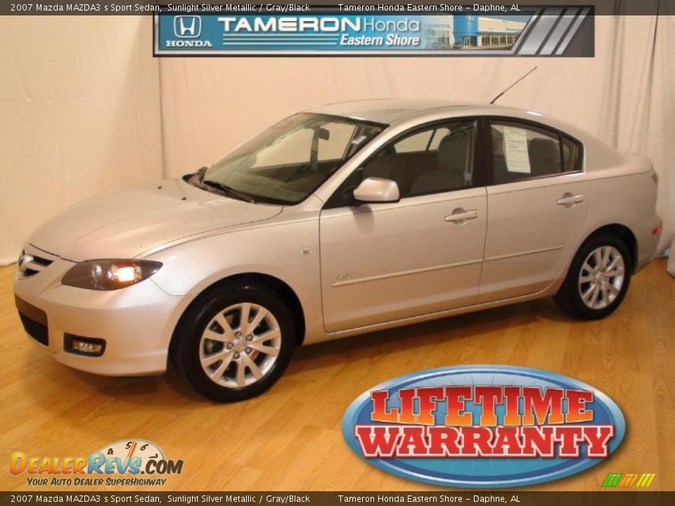 2007 Mazda MAZDA3 s Sport Sedan Sunlight Silver Metallic / Gray/Black Photo #1