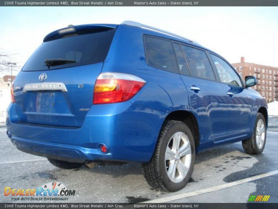 2008 Toyota Highlander Limited 4WD Blue Streak Metallic / Ash Gray Photo #8