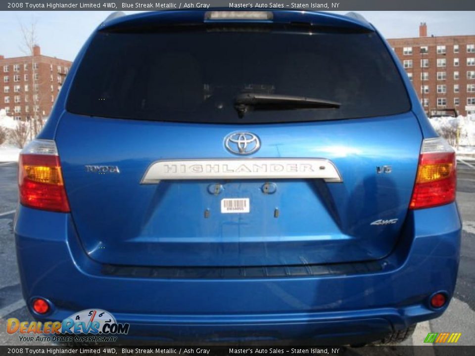 2008 Toyota Highlander Limited 4WD Blue Streak Metallic / Ash Gray Photo #10