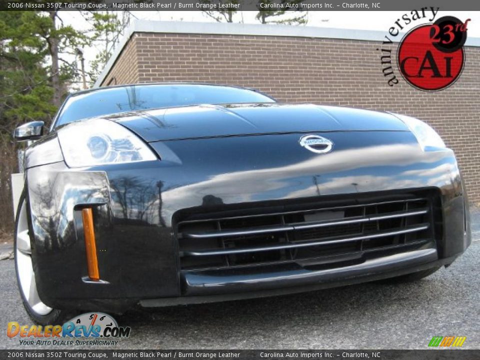 2006 Nissan 350Z Touring Coupe Magnetic Black Pearl / Burnt Orange Leather Photo #1