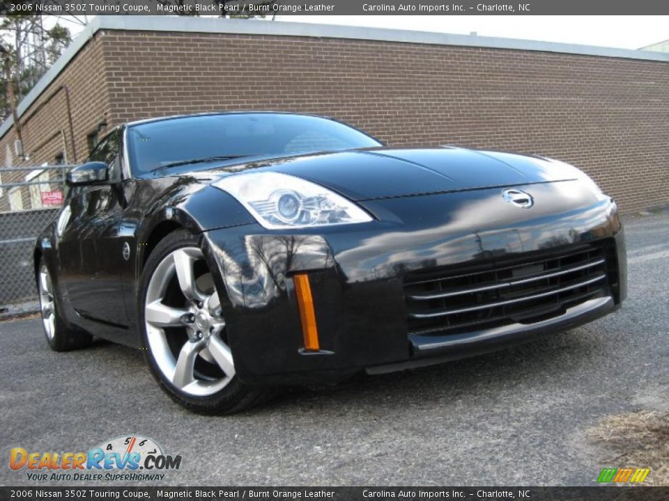 2006 Nissan 350Z Touring Coupe Magnetic Black Pearl / Burnt Orange Leather Photo #2