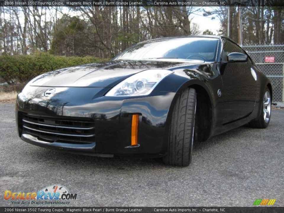 2006 Nissan 350Z Touring Coupe Magnetic Black Pearl / Burnt Orange Leather Photo #4