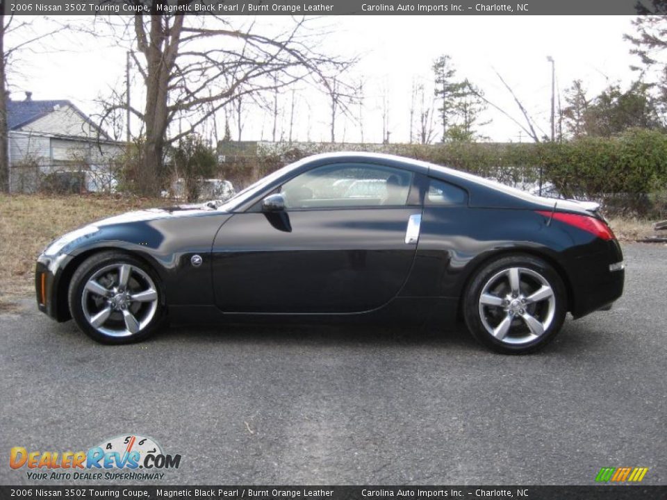 2006 Nissan 350Z Touring Coupe Magnetic Black Pearl / Burnt Orange Leather Photo #5