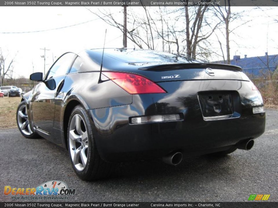 2006 Nissan 350Z Touring Coupe Magnetic Black Pearl / Burnt Orange Leather Photo #6