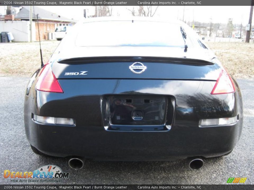 2006 Nissan 350Z Touring Coupe Magnetic Black Pearl / Burnt Orange Leather Photo #7