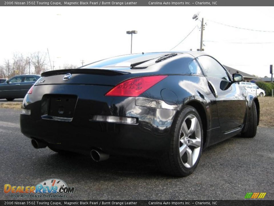 2006 Nissan 350Z Touring Coupe Magnetic Black Pearl / Burnt Orange Leather Photo #8