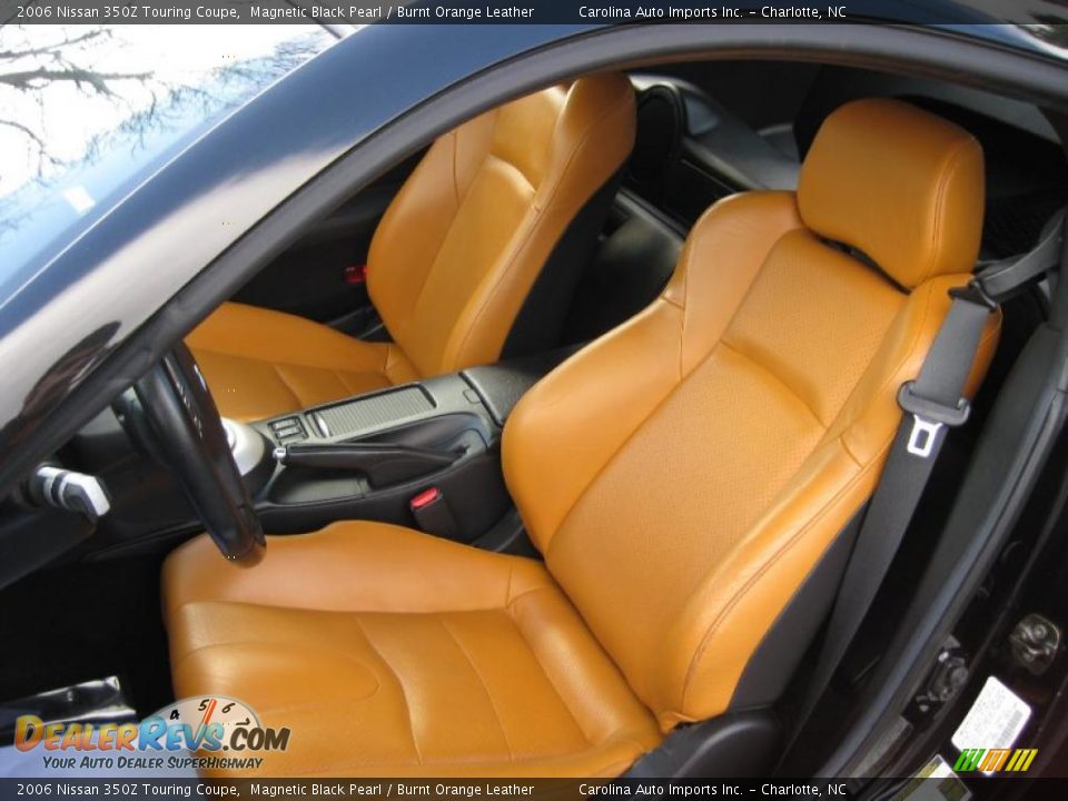 2006 Nissan 350Z Touring Coupe Magnetic Black Pearl / Burnt Orange Leather Photo #13