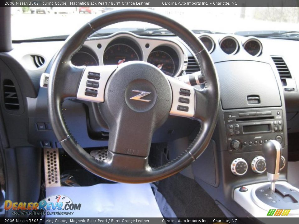 2006 Nissan 350Z Touring Coupe Magnetic Black Pearl / Burnt Orange Leather Photo #14