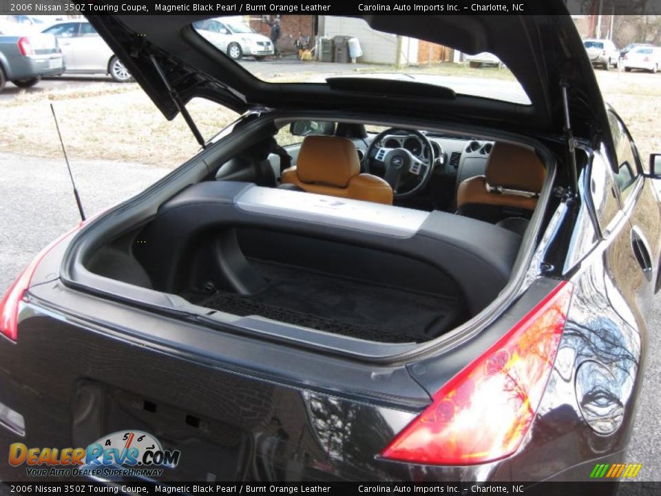 2006 Nissan 350Z Touring Coupe Magnetic Black Pearl / Burnt Orange Leather Photo #15