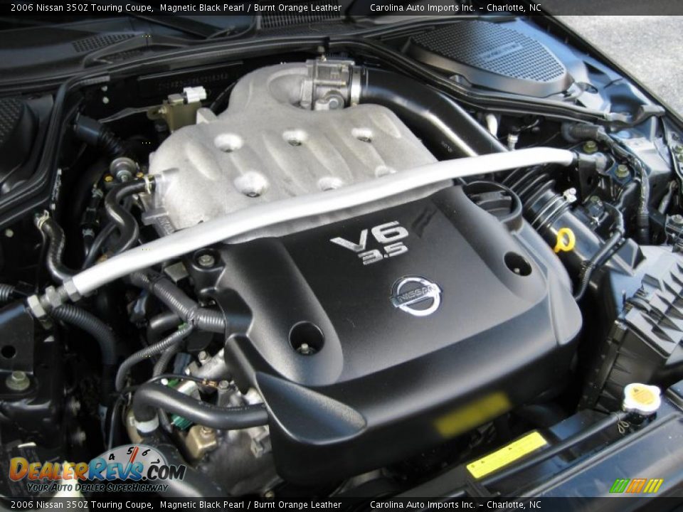 2006 Nissan 350Z Touring Coupe Magnetic Black Pearl / Burnt Orange Leather Photo #23