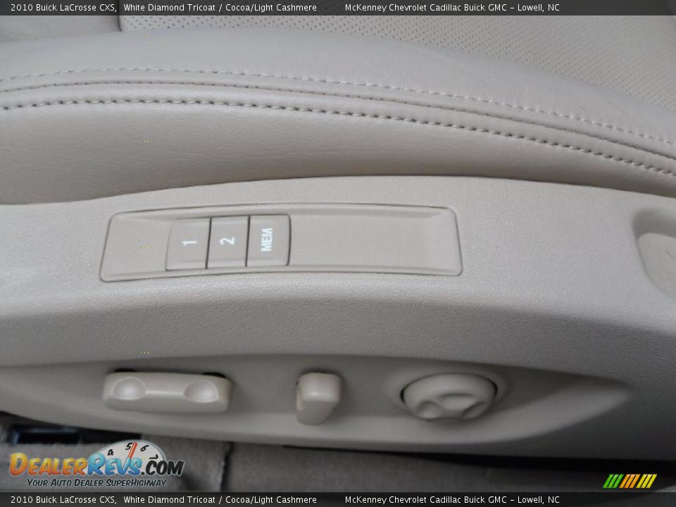 2010 Buick LaCrosse CXS White Diamond Tricoat / Cocoa/Light Cashmere Photo #9