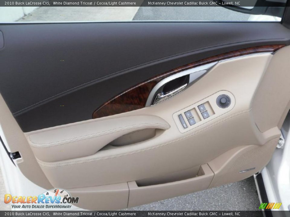 2010 Buick LaCrosse CXS White Diamond Tricoat / Cocoa/Light Cashmere Photo #10