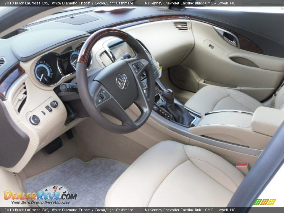 2010 Buick LaCrosse CXS White Diamond Tricoat / Cocoa/Light Cashmere Photo #28