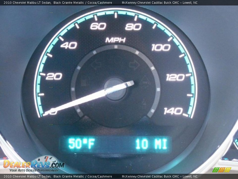 2010 Chevrolet Malibu LT Sedan Black Granite Metallic / Cocoa/Cashmere Photo #26