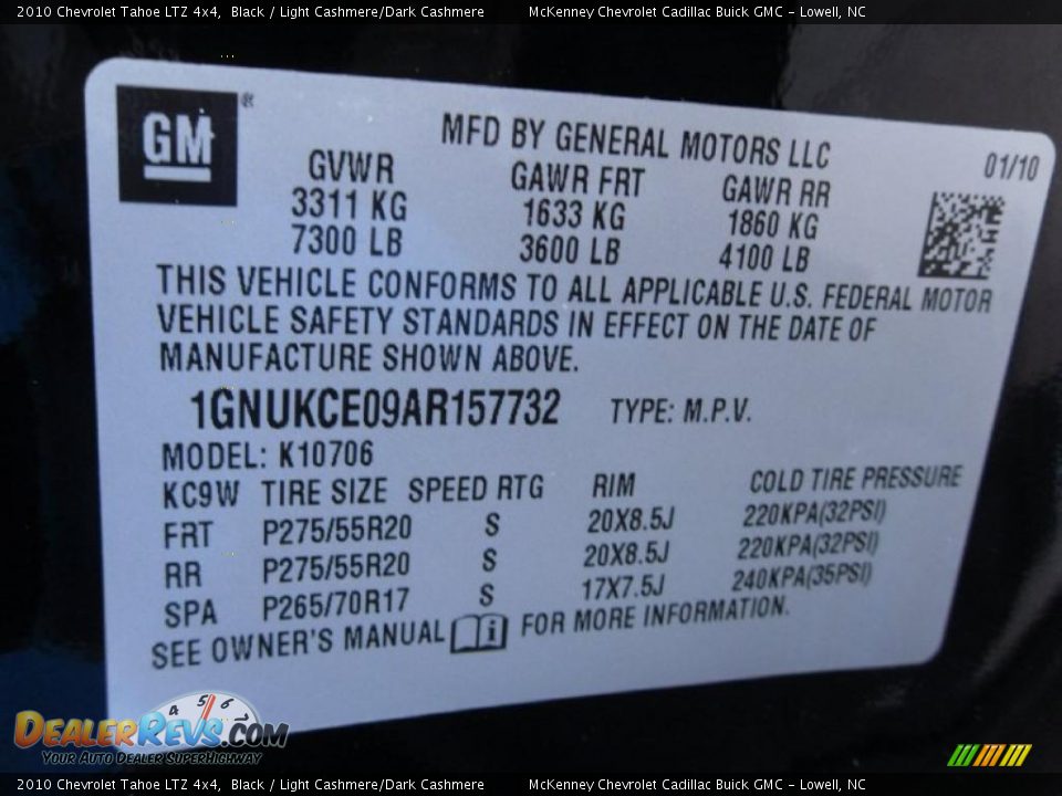 2010 Chevrolet Tahoe LTZ 4x4 Black / Light Cashmere/Dark Cashmere Photo #7
