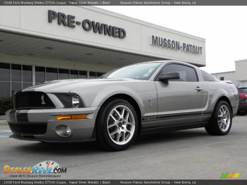 2008 Ford Mustang Shelby GT500 Coupe Vapor Silver Metallic / Black Photo #1