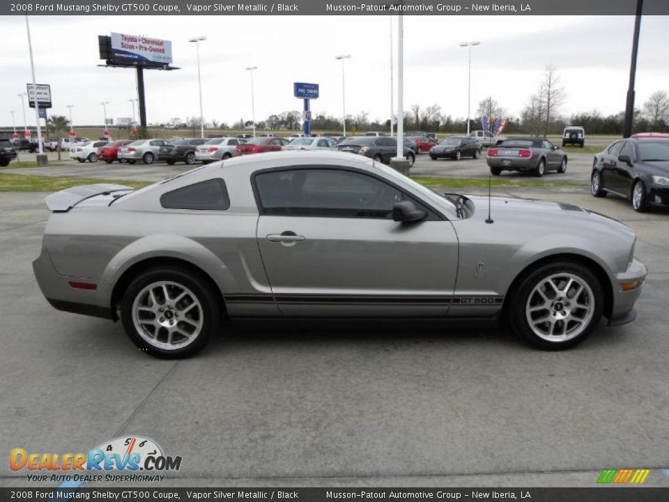 2008 Ford Mustang Shelby GT500 Coupe Vapor Silver Metallic / Black Photo #6