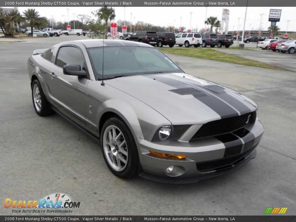 2008 Ford Mustang Shelby GT500 Coupe Vapor Silver Metallic / Black Photo #7