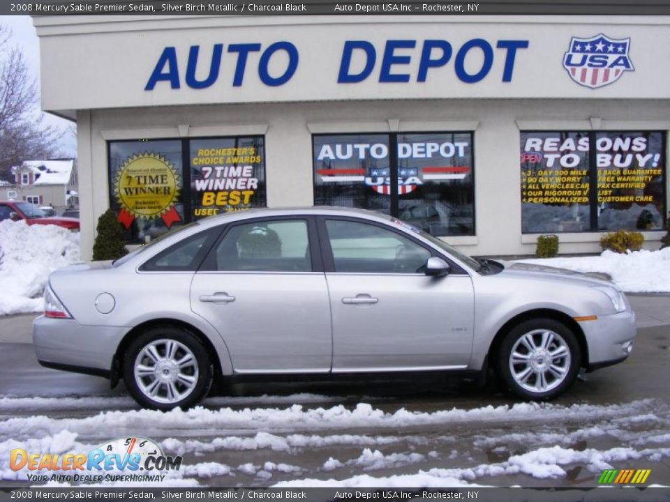 2008 Mercury Sable Premier Sedan Silver Birch Metallic / Charcoal Black Photo #1