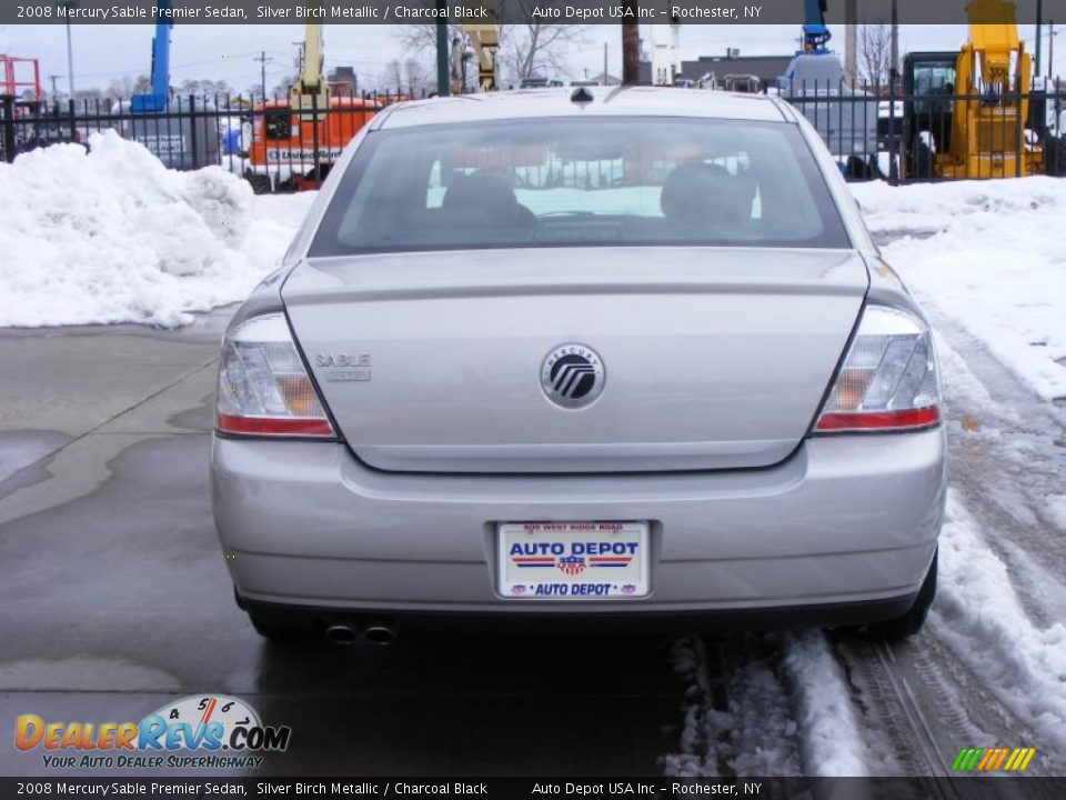 2008 Mercury Sable Premier Sedan Silver Birch Metallic / Charcoal Black Photo #7