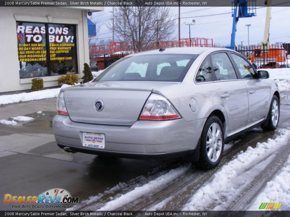 2008 Mercury Sable Premier Sedan Silver Birch Metallic / Charcoal Black Photo #8