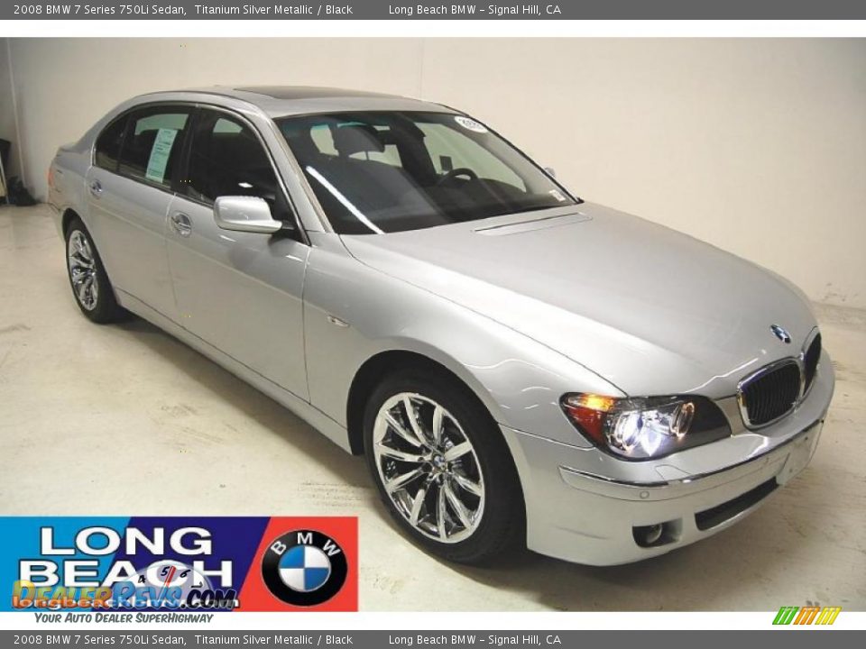 2008 BMW 7 Series 750Li Sedan Titanium Silver Metallic / Black Photo #1