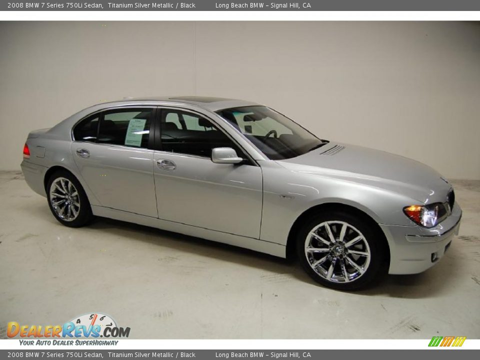 2008 BMW 7 Series 750Li Sedan Titanium Silver Metallic / Black Photo #2
