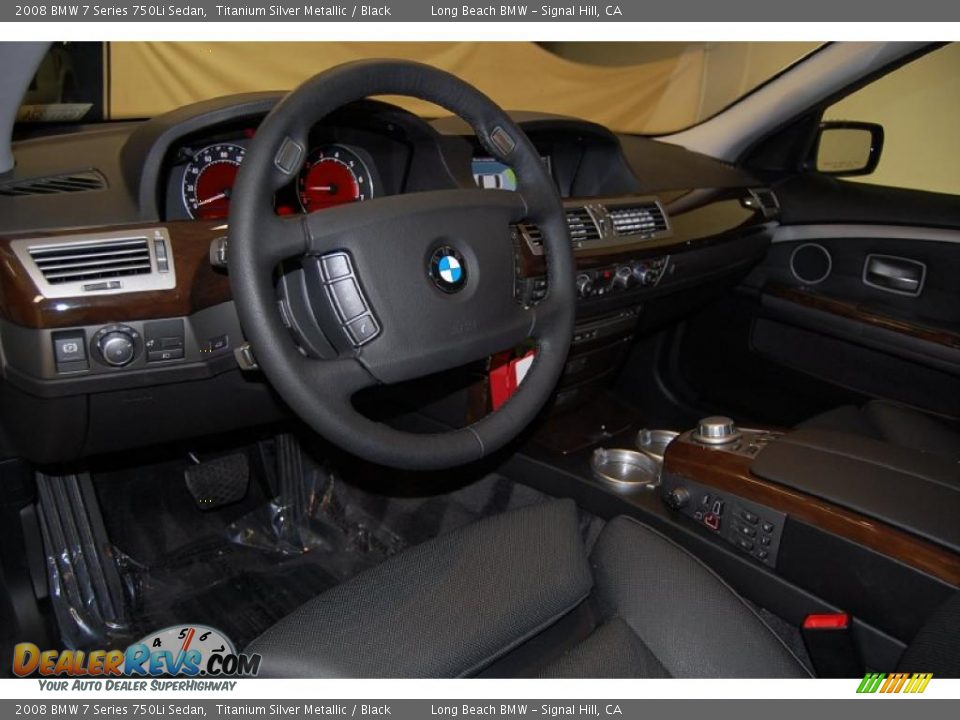 2008 BMW 7 Series 750Li Sedan Titanium Silver Metallic / Black Photo #19