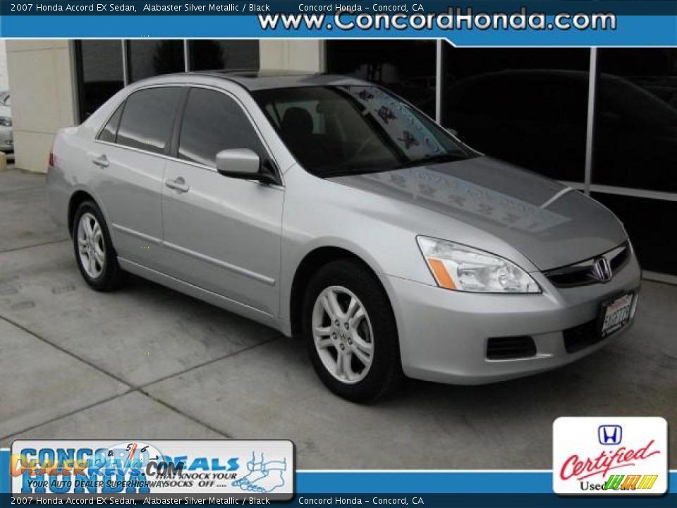 2007 Honda Accord EX Sedan Alabaster Silver Metallic / Black Photo #1