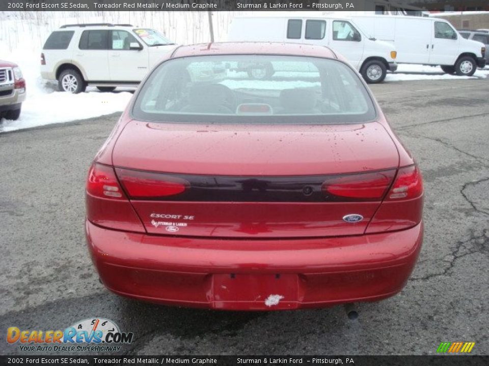 2002 Ford Escort SE Sedan Toreador Red Metallic / Medium Graphite Photo #4