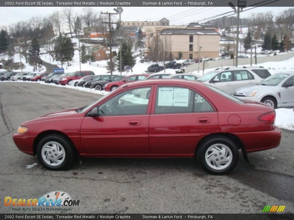 2002 Ford Escort SE Sedan Toreador Red Metallic / Medium Graphite Photo #6